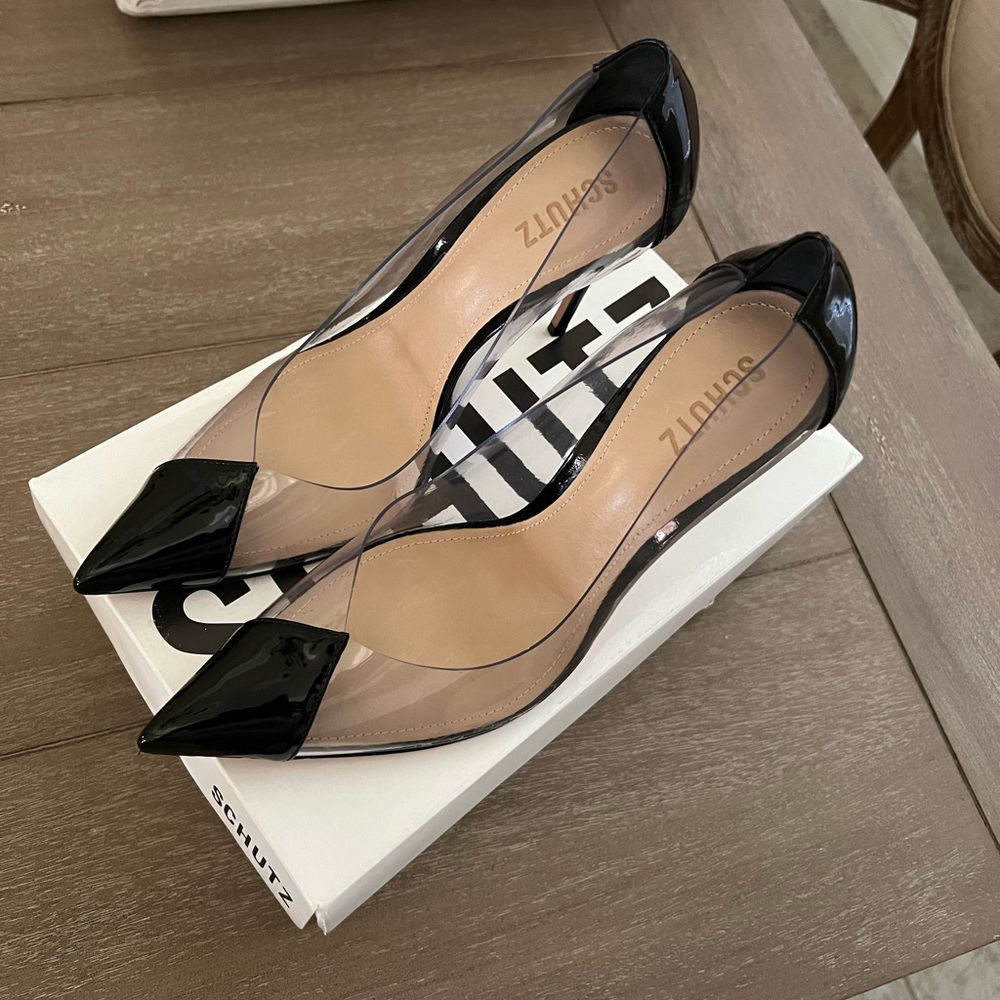 Cendi Transparent Pointed Toe Pump